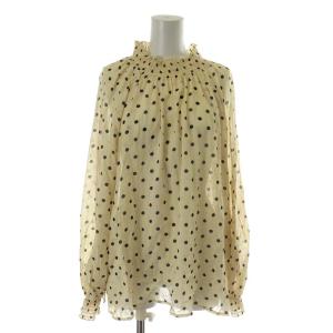 20AW シアードットシャーリングブラウス シャツ 長袖 F ベージュ ブラック