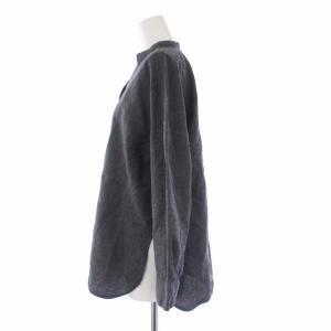 ENFOLD 19SS ブラウス シャツ 長袖 ノーカラー ウール 38 グレー
