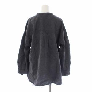 ENFOLD 19SS ブラウス シャツ 長袖 ノーカラー ウール 38 グレー