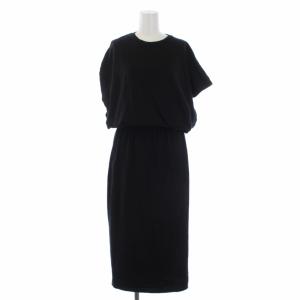 18AW カットフレンチスリーブワンピース ロング 36 S 黒 ブラック 300BA283-0020