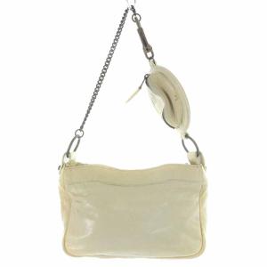 BALENCIAGA ワンショルダーバッグ ハンドバッグ ミニ レザー チェーン ミラー付き アイボリー