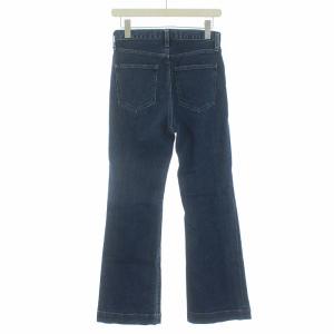 Plage 21SS ストレッチセンタープレスデニム パンツ ジーンズ ワイド セミフレア 36 S 紺 ネイビー