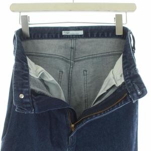 Plage 21SS ストレッチセンタープレスデニム パンツ ジーンズ ワイド セミフレア 36 S 紺 ネイビー