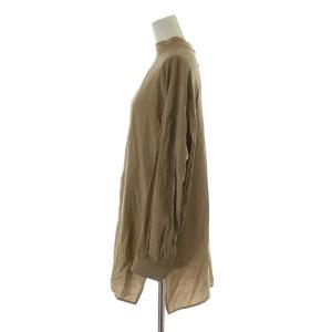 CLANE 19SS ダブルフェイスブラウス シャツ 長袖 1 S ベージュ 16108-3001