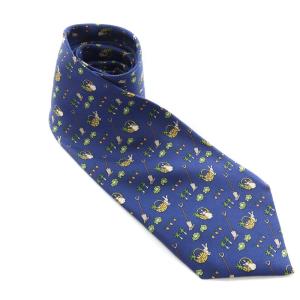 ネクタイ シルク ウサギ柄 ブルー