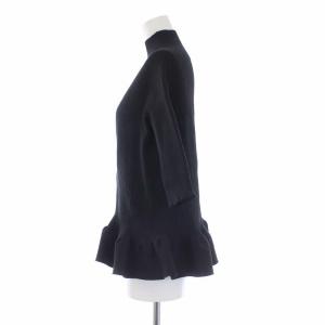ADORE 21SS フォルムドストレッチニットプルオーバー カットソー ハイネック 半袖 38 ブラック