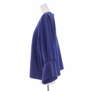 ADORE 20AW ダブルクロスストレッチブラウス カットソー プルオーバー 七分袖 38 パープル
