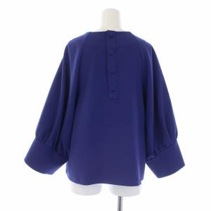 ADORE 20AW ダブルクロスストレッチブラウス カットソー プルオーバー 七分袖 38 パープル