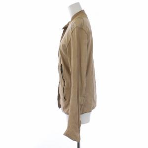 sisii レザージャケット ライダースジャケット シングル ジップアップ S ベージュ