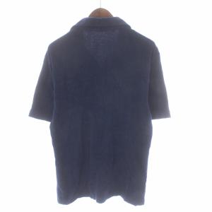 GUY ROVER ポロシャツ パイル スキッパー 半袖 M 紺 ネイビー 3050PC216