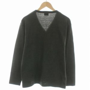 PHERROW'S カーディガン ニット Vネック 長袖 ロゴ刺繍 ウール XL オリーブ