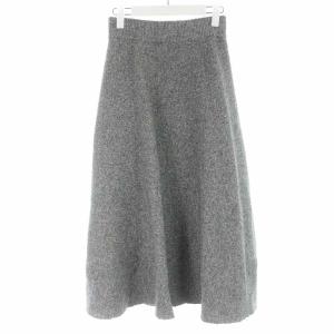 19AW ニットスカート フレアスカート ロング ウール混 シルク混 36 S グレー