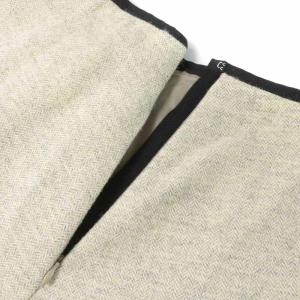 MARGARET HOWELL 18AW フレアスカート ひざ丈 ウール ヘリンボーン 2 グレー