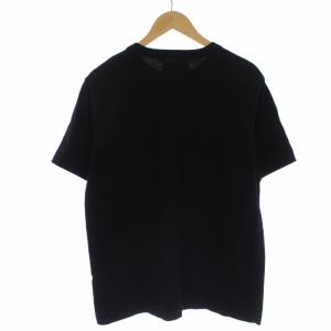 MHL. 22SS PRINTED COTTON JERSEY Tシャツ カットソー 半袖 クルーネック ロゴ L 黒 ブラック 596-2166511