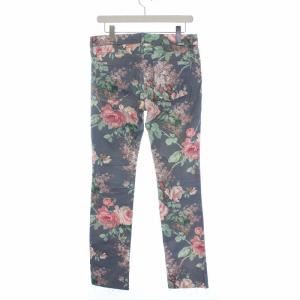 JUNYA WATANABE 18AW パンツ ストレート ストレッチ 花柄 カットオフ M グレー マルチカラー