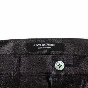 JUNYA WATANABE コムデギャルソン 21SS ラメ織り テーパードパンツ クロップド M 黒 ブラック JG-P033