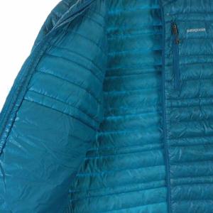 Patagonia ダウンジャケット ハイネック ジップアップ ロゴ S ブルー