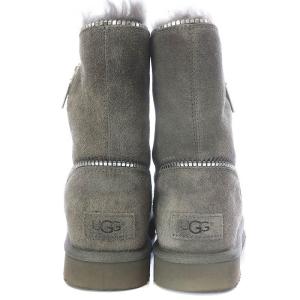 UGG australia FLORENCE ショートブーツ ムートン サイドジップ スエード ボア US7 グレー