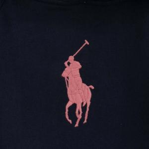 RALPH LAUREN PINK PONY パーカー プルオーバー ビッグポニー 裏起毛 プリント 長袖 ネイビー