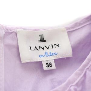LANVIN en Bleu ブラウス シャツ ノースリーブ フリル アシンメトリー 38 M 紫 パープル