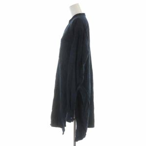 Engineered Garments ストレートワンピース ひざ丈 コットン ポケット 長袖 M 紺 ネイビー