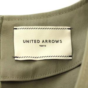 UNITED ARROWS ワンピース 半袖 ロング ベルト 36 S カーキ