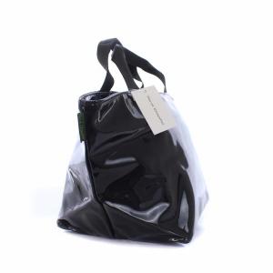 Hervé Chapelier 1027VE ヴェルニ舟型トートM ハンドバッグ ノワール