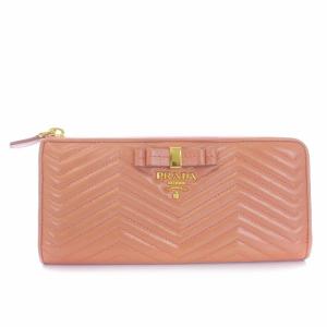 ANTIC SOFT META 長財布 小銭入れ ラウンドファスナー レザー リボン ピンク 1M1183