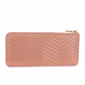 PRADA ANTIC SOFT META 長財布 小銭入れ ラウンドファスナー レザー リボン ピンク 1M1183