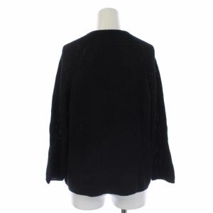 MARGARET HOWELL ニット セーター 長袖 クルーネック リネン 2 M 黒 ブラック 578-163411