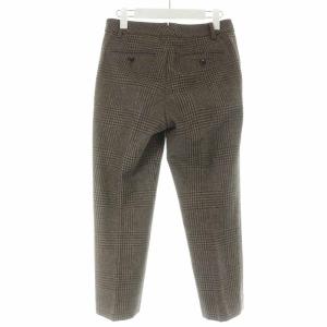 MARGARET HOWELL 18AW CHECK WOOL TROUSER テーパードパンツ ロング チェック 1 ブラウン