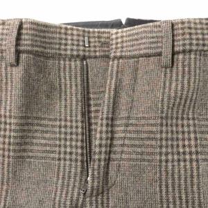 MARGARET HOWELL 18AW CHECK WOOL TROUSER テーパードパンツ ロング チェック 1 ブラウン