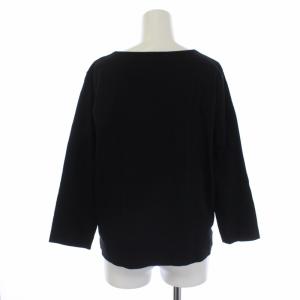 MARGARET HOWELL Tシャツ カットソー 七分袖 ボートネック 肩ボタン ブラック