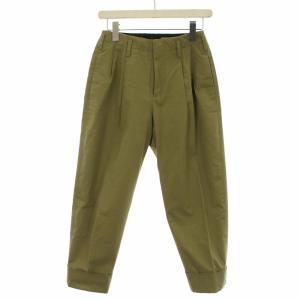 2018AW テーパードパンツ 2タック ロールアップ カーキ