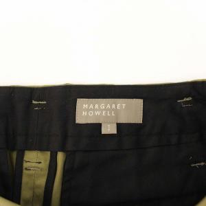 MARGARET HOWELL 2018AW テーパードパンツ 2タック ロールアップ カーキ