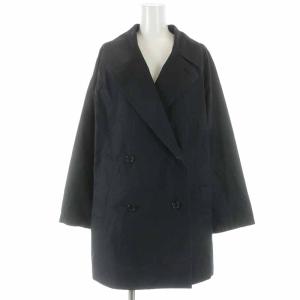 18SS スプリングコート ダブルコート ミドル丈 コットン 1 S 紺 ネイビー