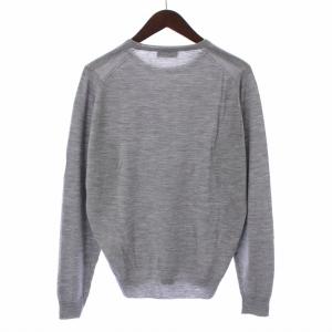 JOHN SMEDLEY ニット セーター カットソー ウール 長袖 クルーネック M グレー