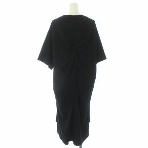 ADORE 20SS ハイツイストポンチカットソー チュニック 半袖 38 M 黒 ブラック