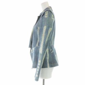 VIVIENNE TAM デニムジャケット テーラードジャケット シングル 総柄 2 ブルー