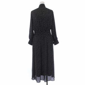 ANAYI 21SS ランダムドットプリントボウタイワンピース 38 黒