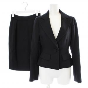 スーツ セットアップ テーラードジャケット シングル タイトスカート ひざ丈 36 ブラック