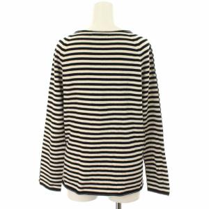 GALERIE VIE 22SS コットンナイロン ボートネックプルオーバー ニット セーター 長袖 S ホワイト ブラック