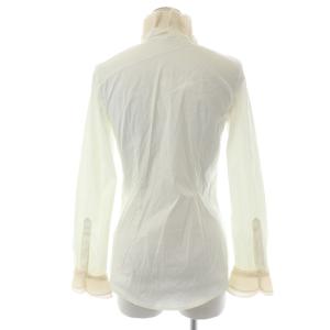 Ermanno Scervino シャツ ブラウス 長袖 フリル フラワーモチーフ 38 アイボリー