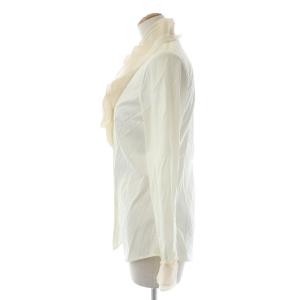 Ermanno Scervino シャツ ブラウス 長袖 フリル フラワーモチーフ 38 アイボリー