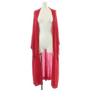 ハイゲージロングカーディガン 長袖 薄手 36 S 赤 レッド