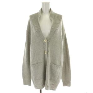 カーディガン ニット ウール カシミヤ混 シルク混 F グレー