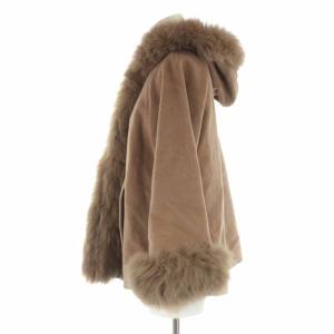 Diagram ショートコート アンゴラ ウール混 フォックスファー フード 36 ブラウン