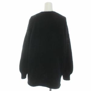 GRACE CONTINENTAL 19AW スターアンゴラスパントップ ニット セーター 長袖 シャギーニット 36 ブラック