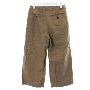 MARGARET HOWELL ガウチョパンツ ワイド ジップフライ 麻 リネン 2 M 茶 ブラウン