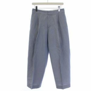 19SS リネンコットンプレスワイパンツ ジップフライ 水色